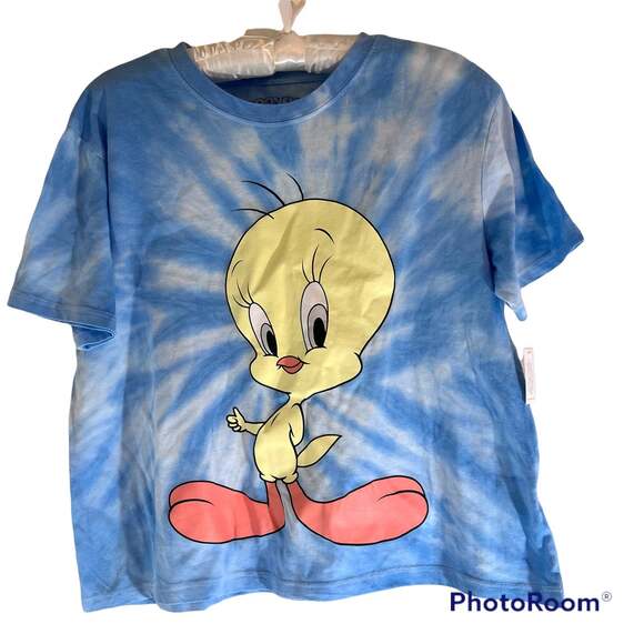Looney Tunes Tweety Bird Tie Dye T-Shirt Sz Medium Twee Girlcore Kidcore New - Picture 1 of 6
